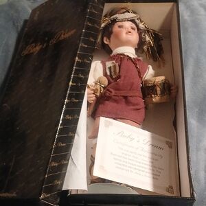 Collectible Doll with Burgundy Outfit